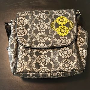 Petunia Pickle Bottom Gray/Black/Yellow Diaper Bag